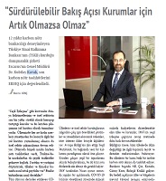 Sürdürülebilir Bakış Açısı Kurumlar İçin Artık Olmazsa Olmaz